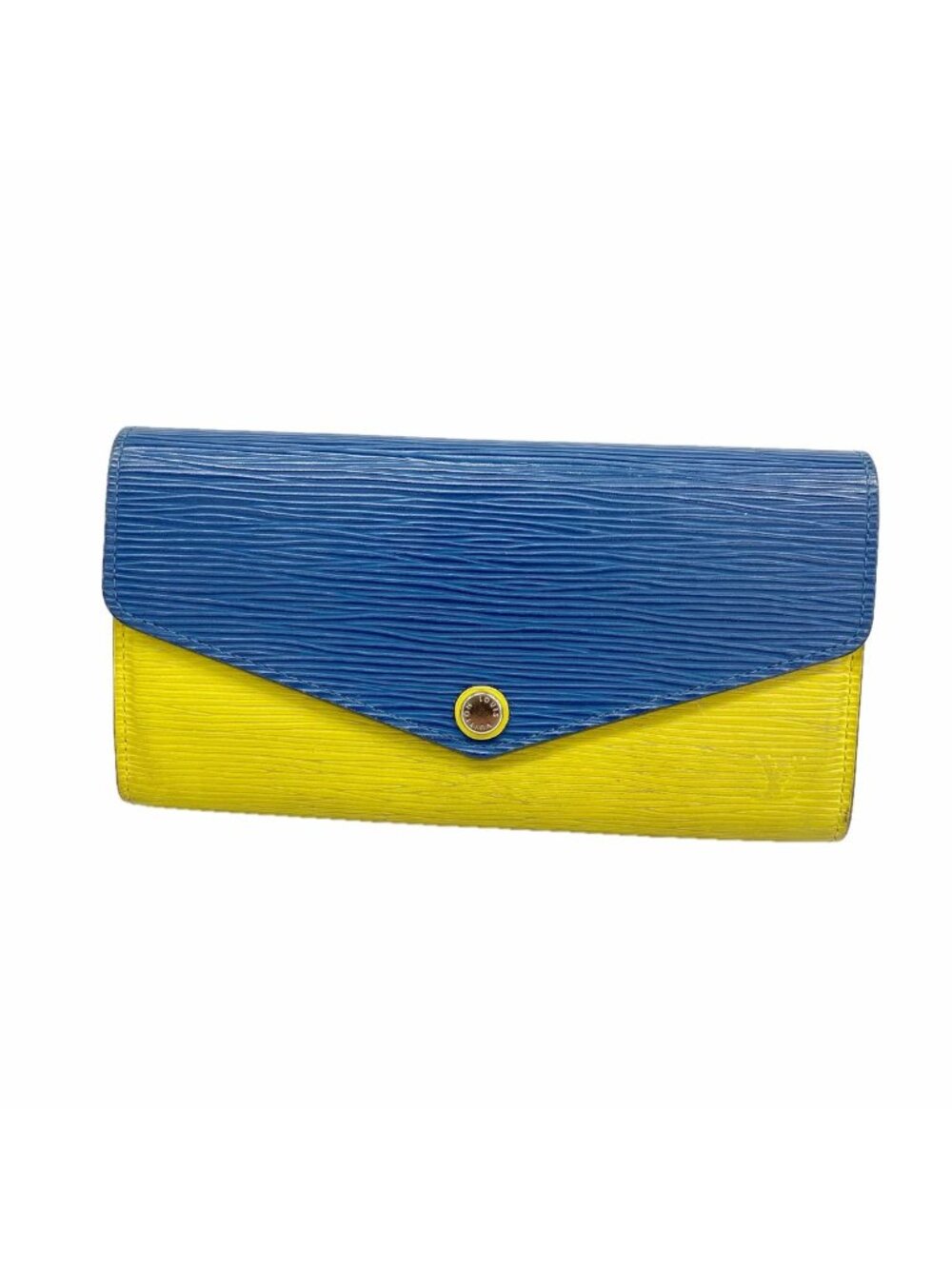 Louis Vuitton Wallet Epi Bicolor Portefeuille Sarah Pistache Saphir